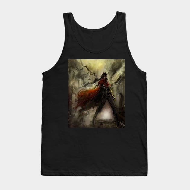 Drawing of Fantasy Gunner Tank Top by SkyfrNight